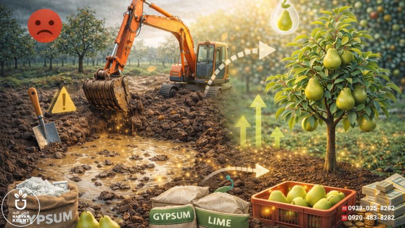  اصلاح خاک_های سنگین برای احداث باغ گلابی
