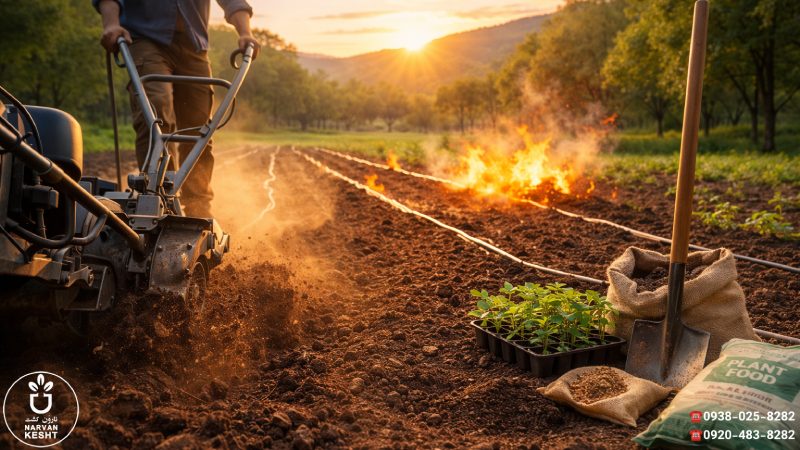 آماده‌سازی زمین برای کاشت نهال گردو