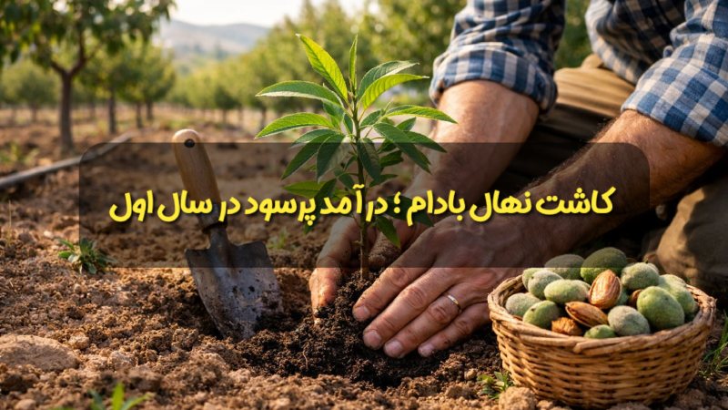 کاشت نهال بادام