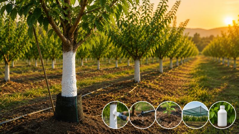 پیشگیری، بهترین درمان آفتابسوختگی درختان میوه است